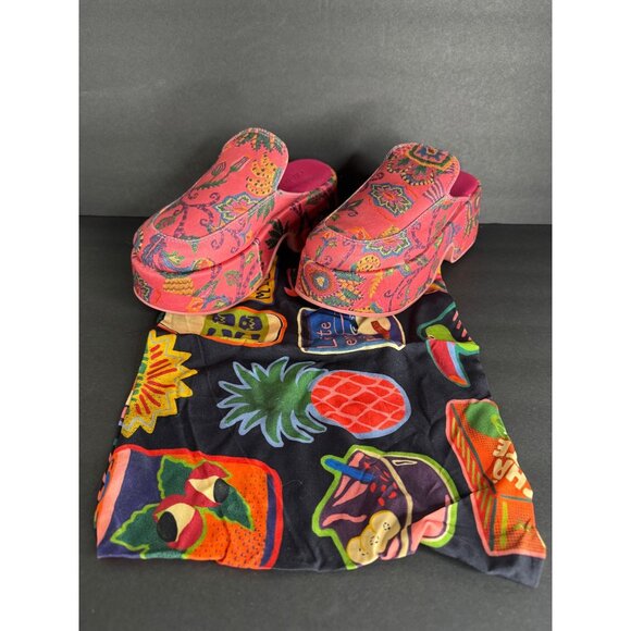 FARM Rio Pink Sunset Tapestry Platform Mule EU 36 US 6 - Picture 2 of 9